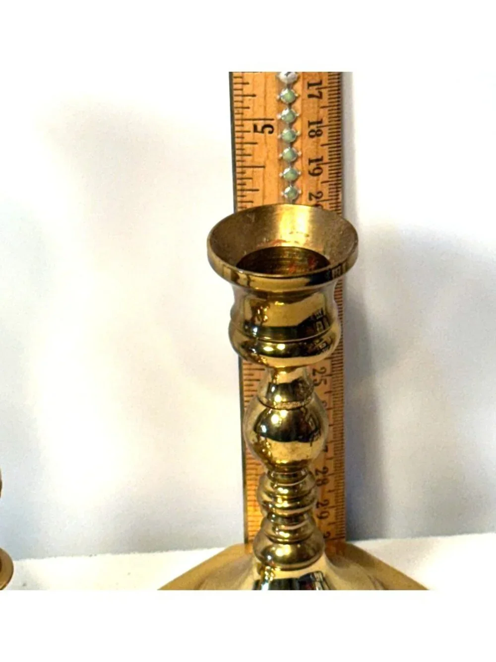Brass Candlesticks Candle Holders Set of 3 Octagon Base Antique